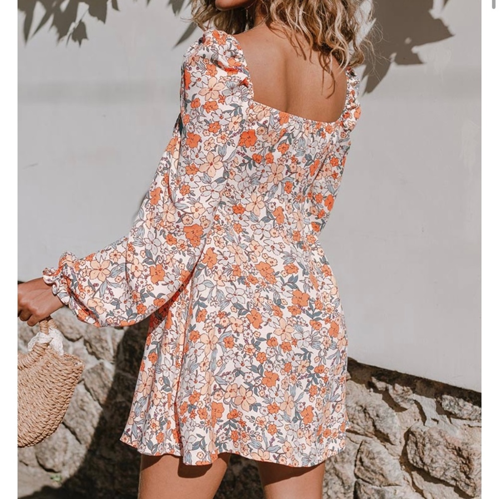 Cupshe Eloise Ditsy Square Neck Dress